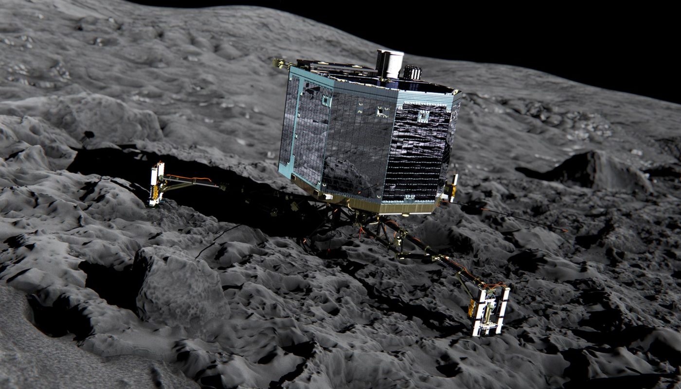 Philae_on_the_comet_Front_view